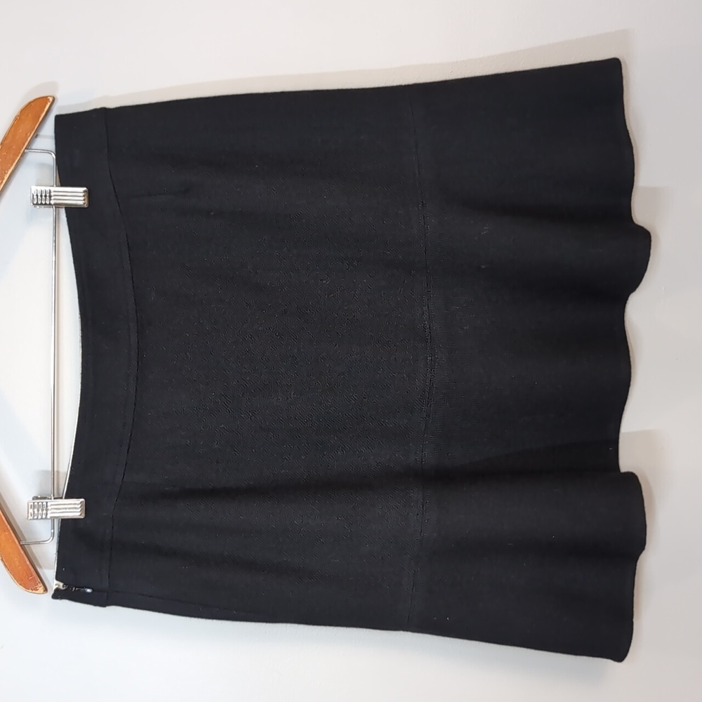 Vintage Y2K GAP Black Wool Skirt Ruffled Flare Hem Trumpet Mermaid Size 12 - Picture 5 of 11
